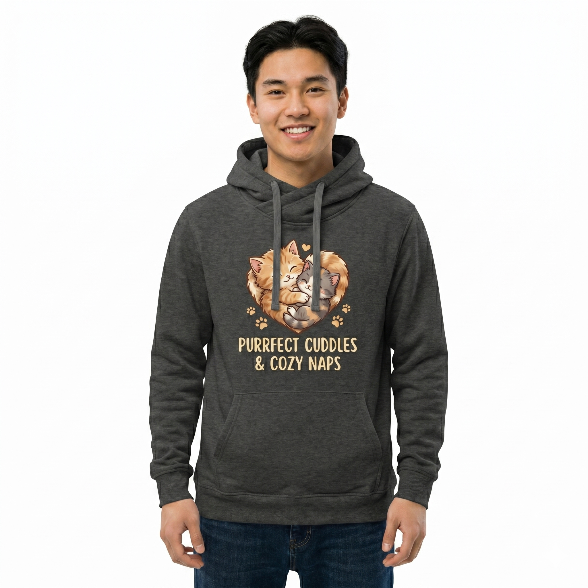 Purfect Cuddles Premium Charcoal Hoodie Forest Green